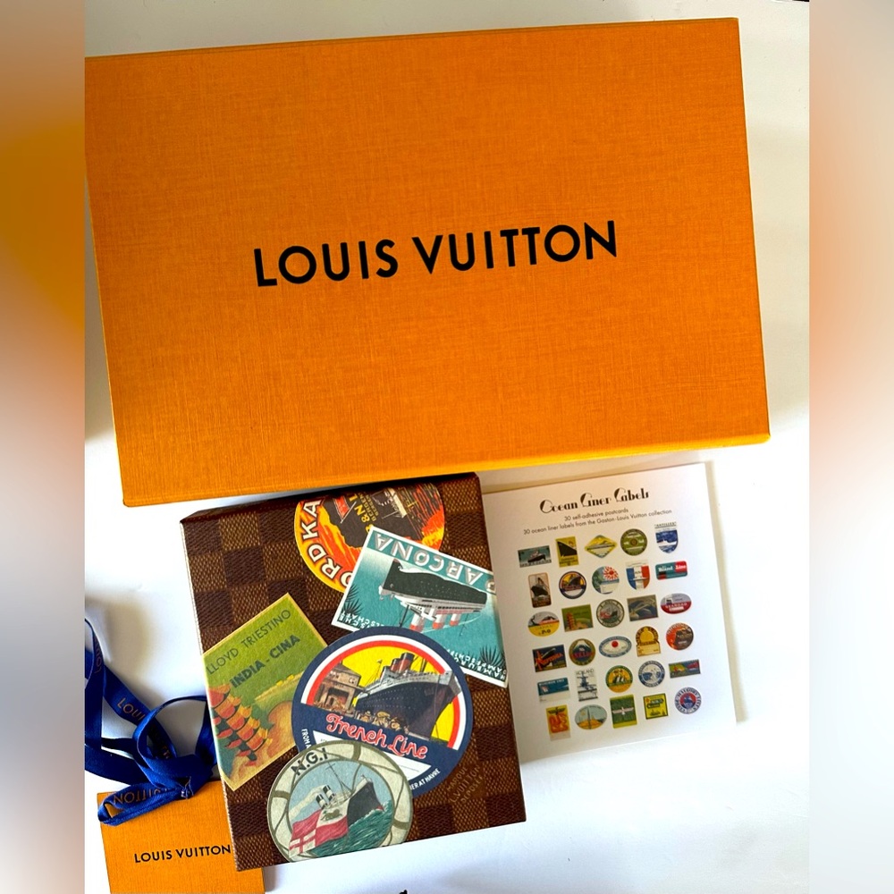 RARE TO FIND Louis Vuitton Ocean Liners Labels Postcard Box